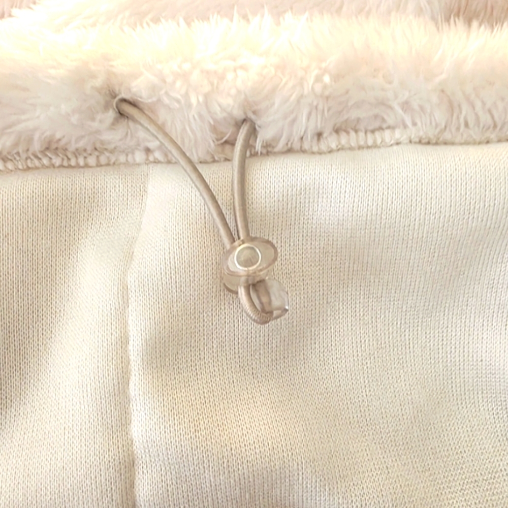 New Balance Cream Sherpa Fleece Pullover 1/4 Zip Cozy Jacket Size Small - Picture 10 of 12